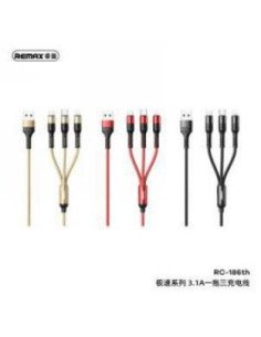 REMAX 3-in-1 Charging Cable 2.1A USB to USB-C, Lightning, Micro USB RC-186th