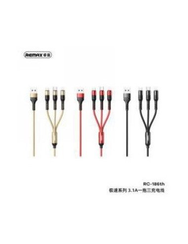 REMAX 3-in-1 Charging Cable 2.1A USB to USB-C,...