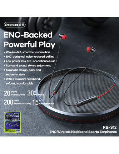 REMAX ENC Wireless Neckband Sports Earphones...