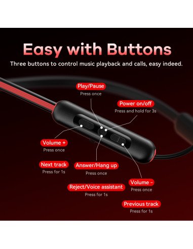 REMAX ENC Wireless Neckband Sports Earphones RB-S12, Black — view 8