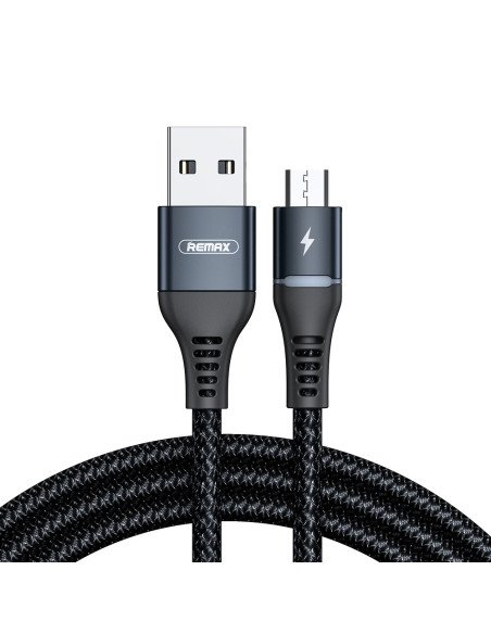 Duomenų kabelis REMAX RC-152m 2.4A USB-A į Micro USB, 1m, su LED apšvietimu — vaizdas 3