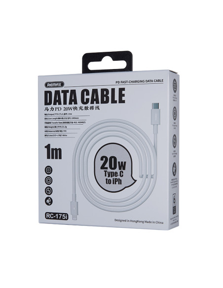 REMAX Marlik serijos 20W PD greito įkrovimo duomenų kabelis RC-175i 1 m (Type C- iPhone)