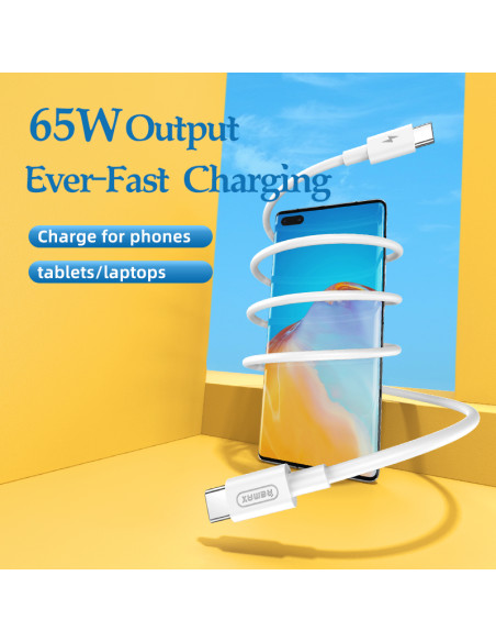 REMAX Marlik serijos PD 65W greito įkrovimo kabelis RC-191 Type C į Type C