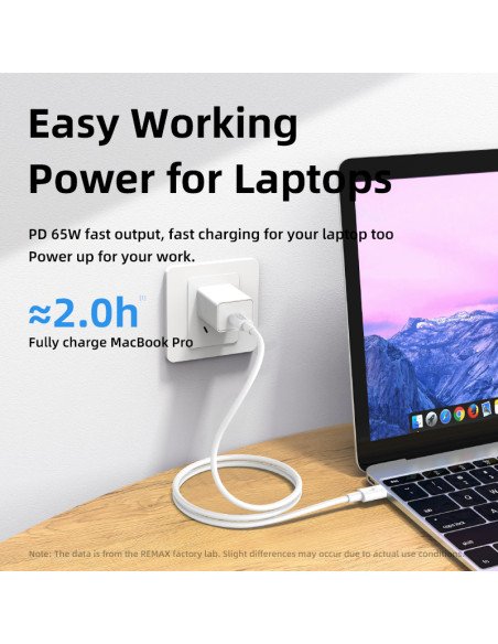 Greito įkrovimo kabelis REMAX RC-191 65W PD USB-C į USB-C