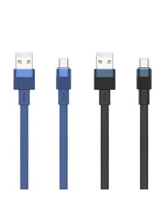 Įkrovimo ir duomenų kabelis REMAX RC-C001 2.4A elastingas aliuminio USB-A į USB-C, 1m