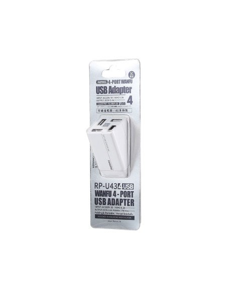 REMAX Wall Charger 3.4A 4×USB RP-U43, White — view 4