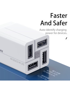 REMAX Wanfu adapter 3.4A 4USB  RP-U43 white