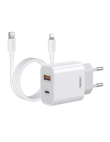 REMAX Surie 20W PD+QC Fast Charger Set RP-U68 (charger USB - Type C +cable Type C - Lightning)