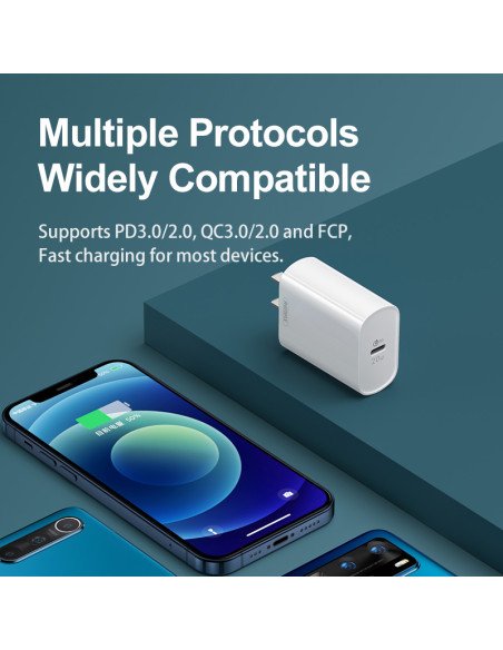 Sieninis įkroviklis REMAX RP-U70 20W PD USB-C, greitas — vaizdas 3