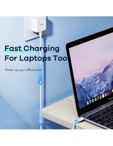 Sieninis įkroviklis REMAX RP-U87 35W PD+QC GaN 2×USB-C, greitas — vaizdas 5