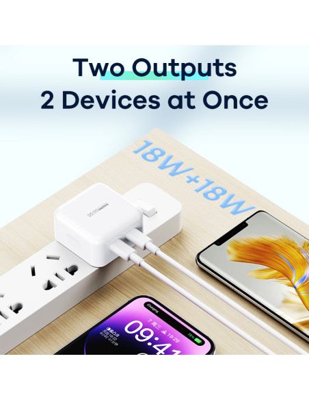 REMAX 35W PD+QC GaN Fast Charger RP-U87 (2x Type C)