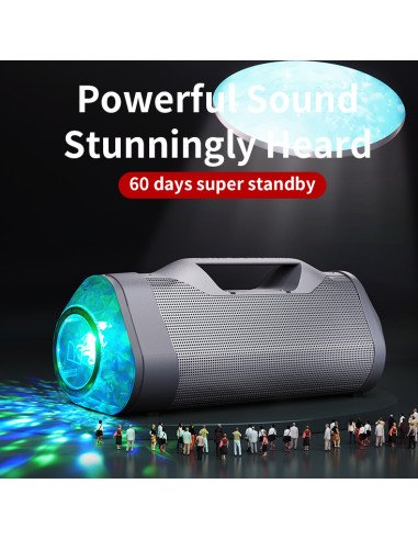 Nešiojamas belaidis garsiakalbis REMAX MONSTER RB-H30 15600mAh su NFC ir LED šviesomis — vaizdas 5