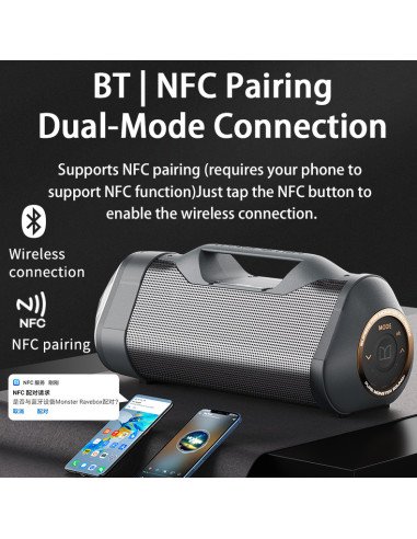 REMAX MONSTER Portable Wireless Speaker 15600mAh with NFC and LED Lights RB-H30 — view 9
