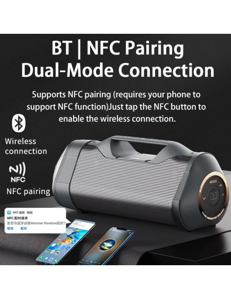 REMAX MONSTER Portable Wireless Speaker 15600mAh with NFC and LED Lights RB-H30 — view 9