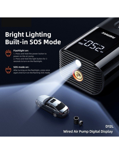 REMAX oro pompa su skaitmeniniu ekranu D12L