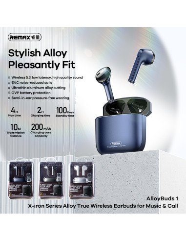 Belaidės TWS ausinės REMAX AlloyBuds 1 Bluetooth 5.3 ENC IPX4 — vaizdas 10
