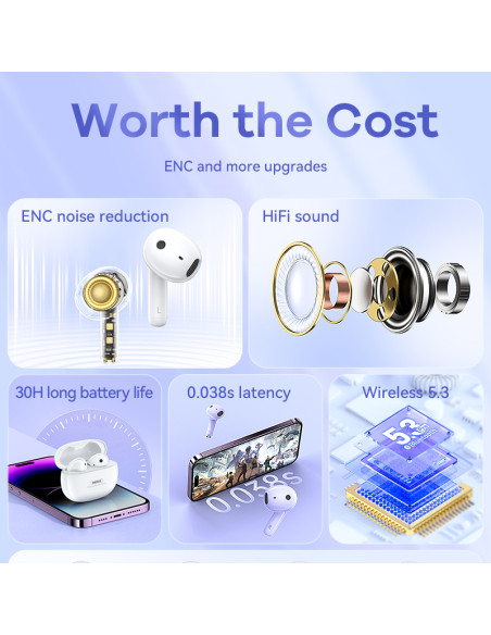 REMAX Eggie serijos belaidės ausinės muzikai ir skambučiams CozyBuds1