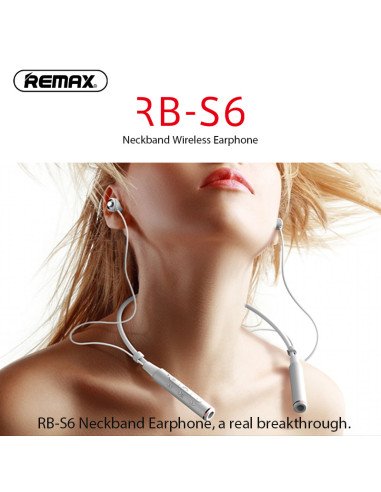 Belaidės ausinės su kakliuku REMAX RB-S6 Bluetooth, juoda — vaizdas 5