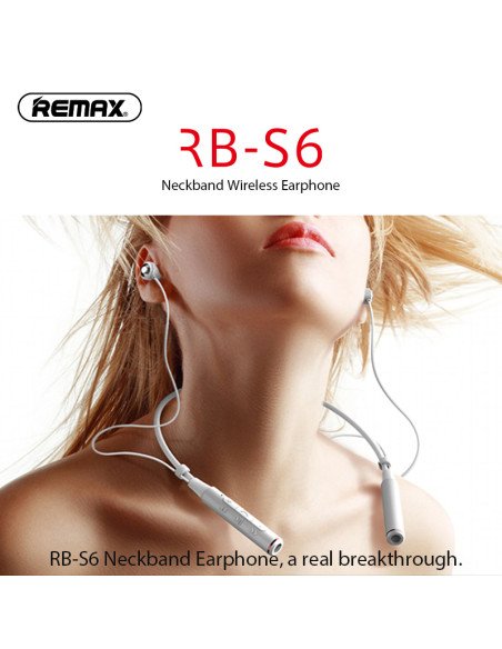 REMAX Wireless Neckband Bluetooth Earphones RB-S6, Black — view 5