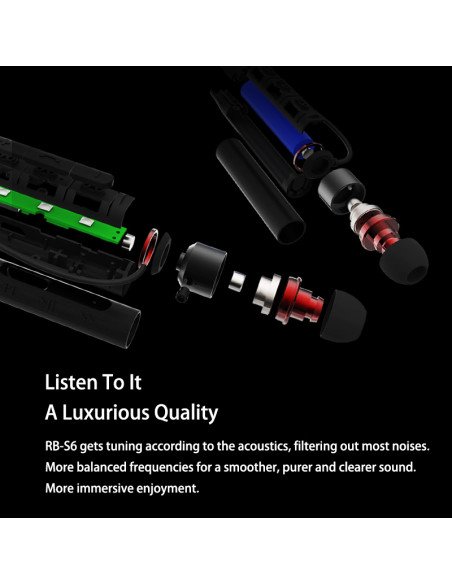 REMAX Wireless Neckband Bluetooth Earphones RB-S6, Black — view 6