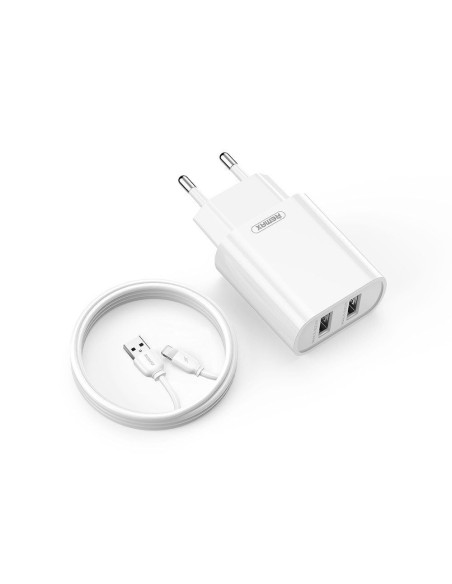 REMAX Jane serijos 2.1A 2USB įkroviklio+laido rinkinys RP-U35 (įkroviklis 2xUSB + laidas iš USB į Type C)