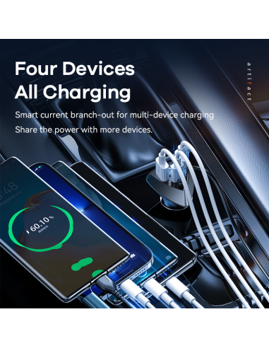 REMAX Cabled Fast Car Charger 20W + 22.5W with Spring Cable RCC328 — view 6
