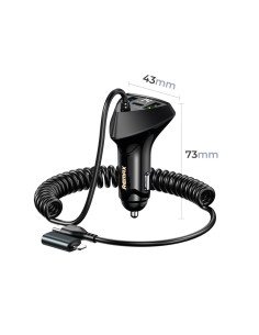 Laidinis automobilinis įkroviklis REMAX RCC328 20W + 22.5W su spyruokliniu kabeliu, greitas 2