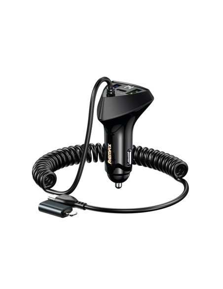 REMAX Cabled Fast Car Charger 20W + 22.5W with Spring Cable RCC328