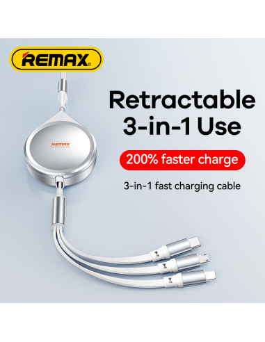 REMAX Drip Series 15W Retractable 3-in-1 Fast...