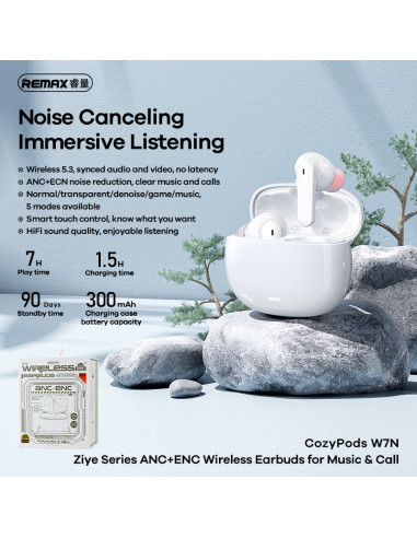 REMAX ANC+ENC Wireless Earbuds for Music & Call...