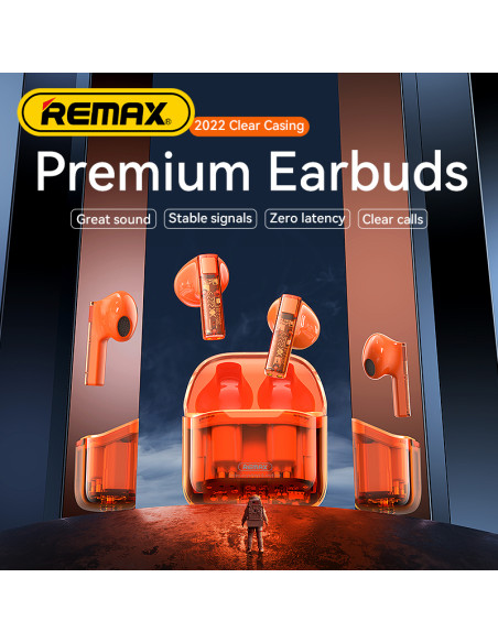 REMAX Aurora serijos skaidrios belaidės ausinės muzikai ir skambučiams CozyBuds 6C