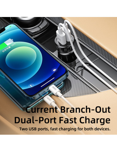 REMAX 2.4A Car Phone Charger 3-in-1 Charging...