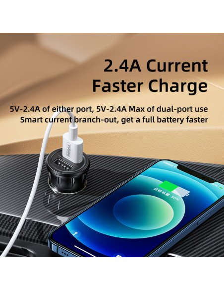 REMAX Car Charger Set 2.4A 2×USB with 3-in-1 Cable RCC236 — view 5