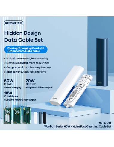 REMAX 60W Hidden Fast Charging Cable Set RC-C011