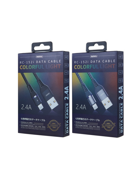 REMAX Colorful Light 2.4A Data Cable RC-152i (USB- iPhone)