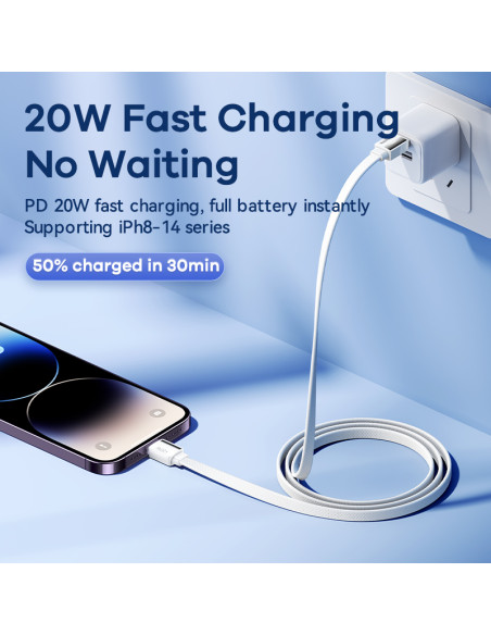 Remax Platinum Pro Series 20W PD Fast Charging Data Cable RC-C050 (Type C - iPhone)