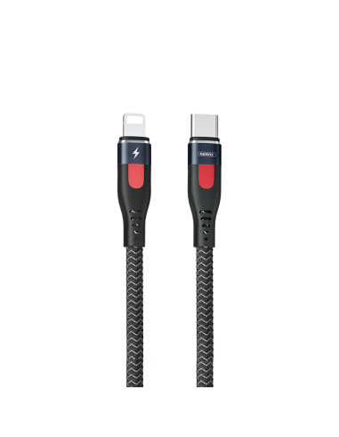 REMAX Lesu Pro 5A Aluminum Alloy Fast Charging Cable  RC-188i (Type C-Lightning) black with red