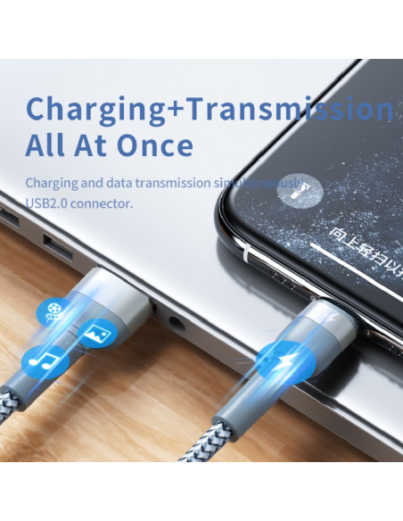 REMAX Jany serijos aliuminio lydinio pintas 2.4A duomenų perdavimo kabelis RC-124m (USB - Micro)