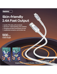 REMAX Kayla II serijos 2.4A elastingas duomenų perdavimo... 2