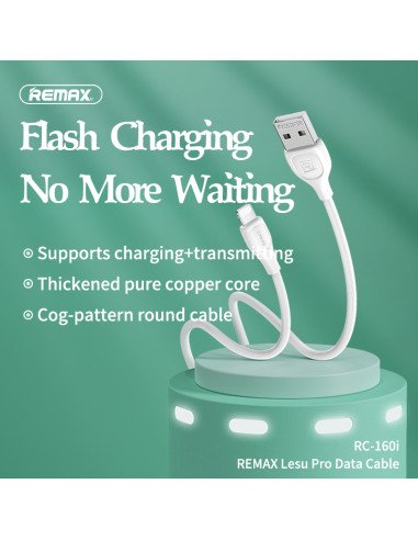Duomenų kabelis REMAX RC-160i 2.1A USB-A į...