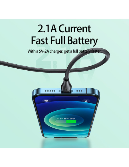 REMAX Lesu Pro serijos 2.1A duomenų perdavimo kabelis RC-160i  (USB- iPhone)