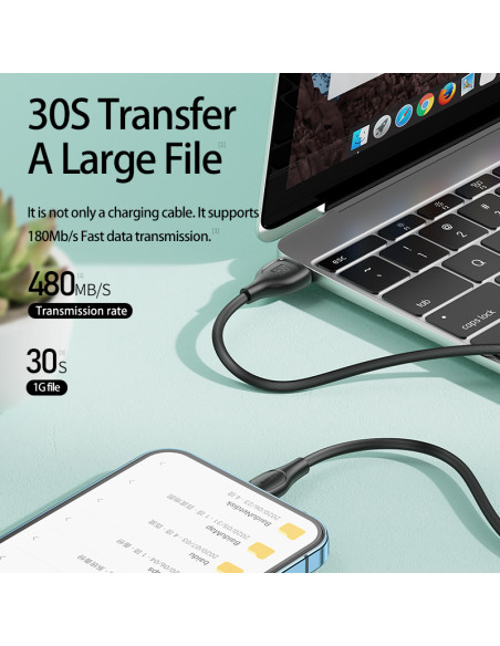 REMAX Lesu Pro serijos 2.1A duomenų perdavimo kabelis RC-160i  (USB- iPhone)