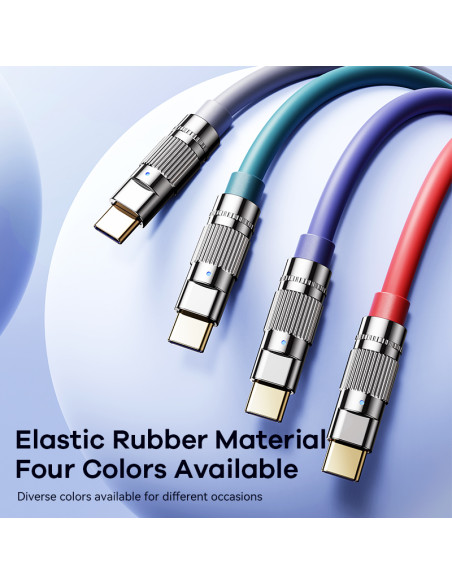 REMAX Wefon Series 66W All-Compatible Zinc-Alloy Elastic Data Cable with Light RC-C052 (USB-type C)