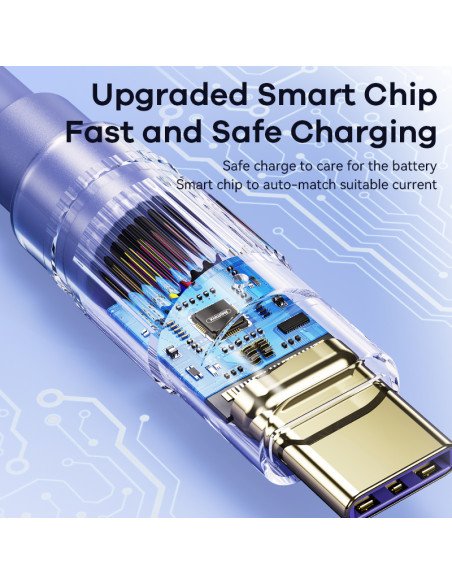 REMAX Fast Charging Cable 66W Zinc-Alloy with Light USB-A to USB-C RC-C052