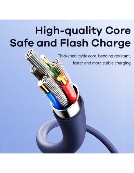 REMAX Wefon Series 66W All-Compatible Zinc-Alloy Elastic Data Cable with Light RC-C052 (USB-type C)