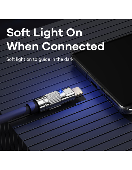 REMAX Wefon Series 66W All-Compatible Zinc-Alloy Elastic Data Cable with Light RC-C052 (USB-type C)