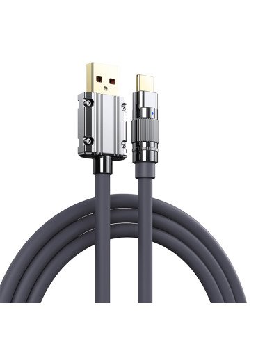 Greito įkrovimo kabelis REMAX RC-C052 66W cinko lydinio su apšvietimu USB-A į USB-C — vaizdas 2