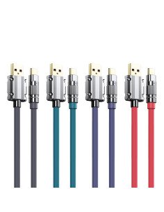 Greito įkrovimo kabelis REMAX RC-C052 66W cinko lydinio su apšvietimu USB-A į USB-C