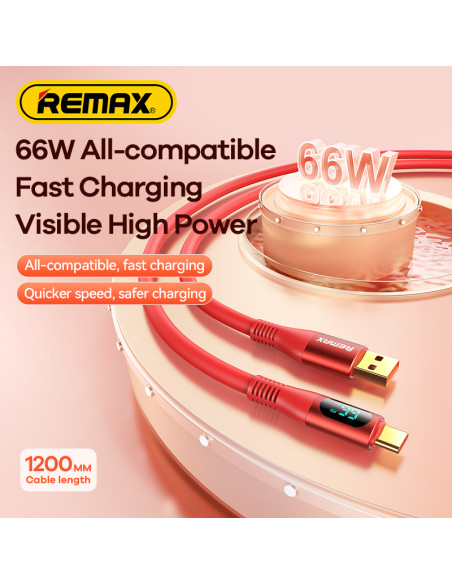 REMAX RC-C030 66W Elastic Data Cable with Digital Display (USB-Type C)