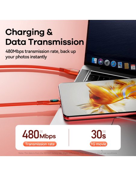 REMAX Fast Charging Cable 66W with Digital Display USB-A to USB-C RC-C030